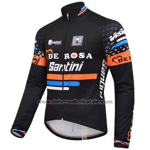 2015 Fahrradbekleidung DE Rose Shwarz und Orange Trikot Langarm und Tragerhose